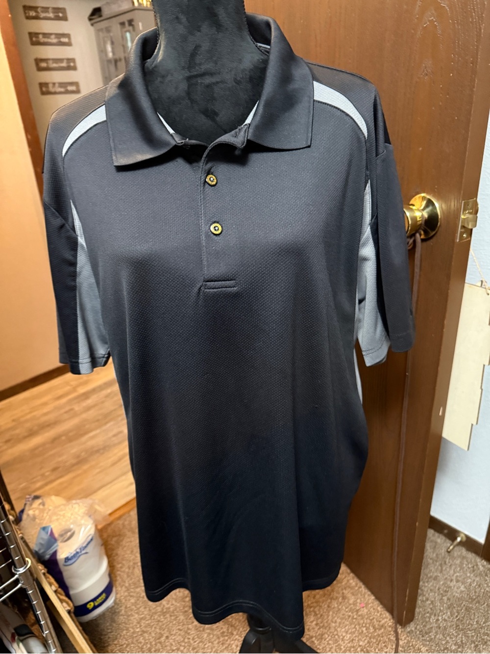 Men's Performance Polo Shirt - Black & Gray